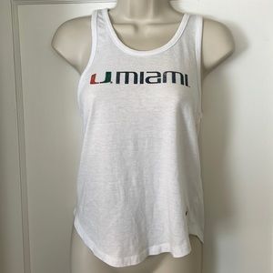 Miami Hurricanes Women’s White Racerback Tank Top Size Small